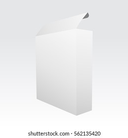 Blank white box isolated. White rectangle. Open box. Mockup for design and branding. Vector illustration