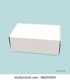 Unscharfe weiße Schachtel auf blauem Hintergrund. Vektorgrafik.