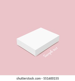 Blank white box mock up. Vector illustration.