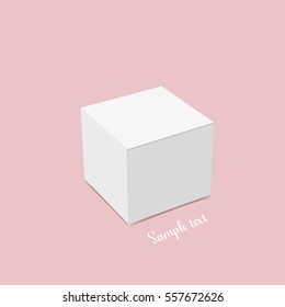 Blank white box mock up. Vector illustration.