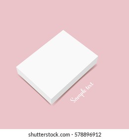 Blank white box mock up. Vector illustration.
