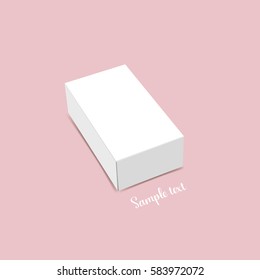 Una caja blanca en blanco se burla. Ilustración vectorial.