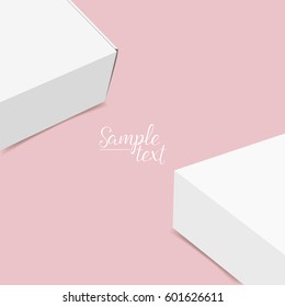 Una caja blanca en blanco se burla. Ilustración vectorial.
