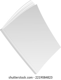 Blank white brochure mockup. Realistic magazine cover