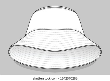 Set Blank White Bucket Hat Vector Stock Vector (Royalty Free) 794700424