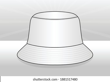 Blank White Bucket Hat Template, Vector File