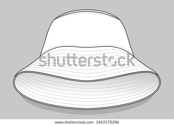 Blank White Bucket Hat Template Vector Stock Vector (Royalty Free ...