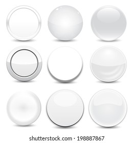 Blank White Buttons