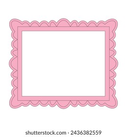Blank white canvas board with a pink frame template