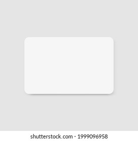 Blank white card desihn template. White card mockup isolated on gray wall. Vector