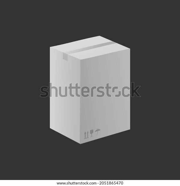 Blank White Cardboard Box Mockup Shipping Stock Vector Royalty Free