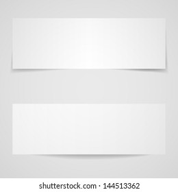 Blank white cards with shadows Eps 10 vector illustration