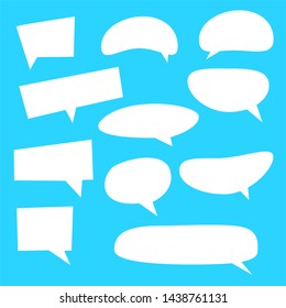 blank white cartoon speech bubbles with different shape isolated on blur background. vector illustration 