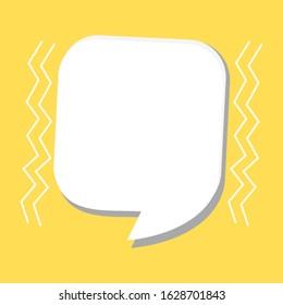 blank white cartoon speech bubbles on yellow background. vector illustration