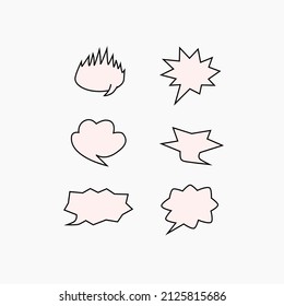 burbujas de voz de dibujos animados blancos en blanco con varias formas como cuadros de chat cómicos para agregar palabras, palabras o palabras aisladas en fondo blanco. ilustración vectorial conjunto de burbujas de voz