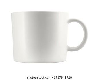 Blank white ceramic cup mockup for branding isolated