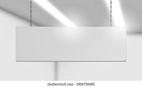 Blank White Clear Advertising Sign For Presentation. EPS10 Vector