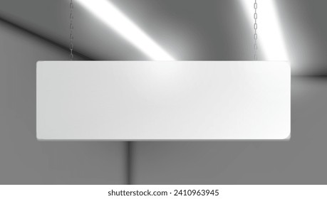 Blank White Clear Advertising Sign For Presentation. EPS10 Vector