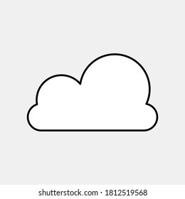 blank white cloud isolated on grey background. vector illustration