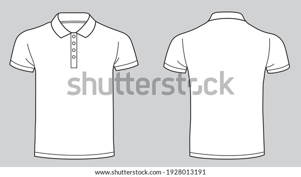 Blank White Collar Tshirt Template 