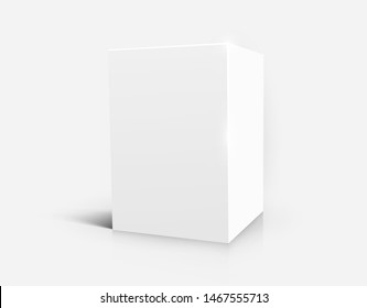 Blank white cube isolated on white background. Vector illustration