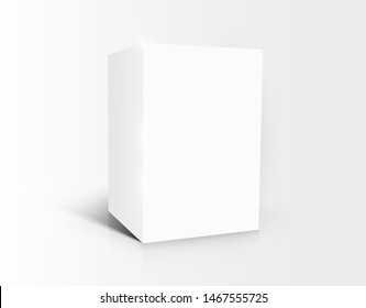 Blank white cube isolated on white background. Vector illustration