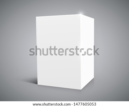 Blank white cube isolated on white background. Vector illustration