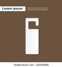 Blank White Door Handle Empty Sign Copy Space Vector Illustration