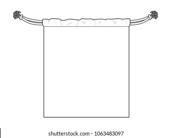 Blank white drawstring bag for template on white background, vector file