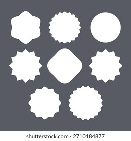 Leere, weiße, leere Aufkleber in verschiedenen Formen. Gestaltungselemente für Infografik oder Geschäftspräsentation.