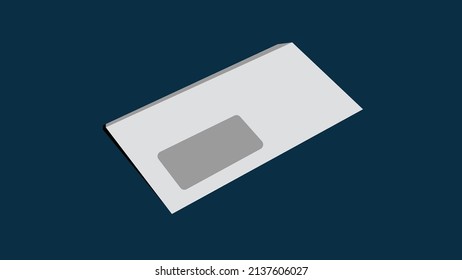Blank White Envelope Mockup on Blue Background 