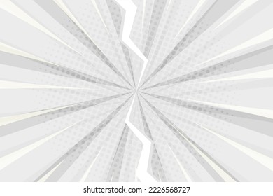 Blank white fight background in pop art retro comics style with halftone. Vector illustration