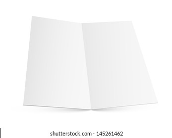 Blank white folded paper.