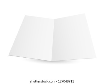 Blank white folded paper set