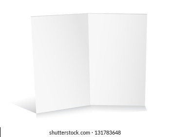 Blank white folded paper set