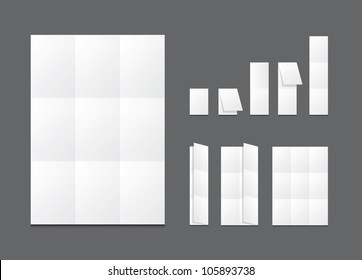 Blank white folding paper flyer vector