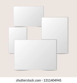 Blank white foto frame Collection with shadow