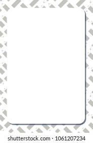 Blank white frame on background with set of cute cartoon pencils. Portrait vertical orintation. Vector illustration.