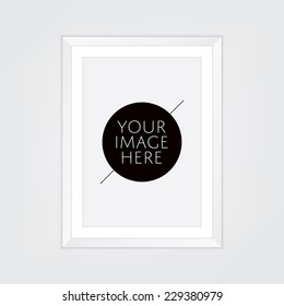 Blank white frame (portrait) with mount