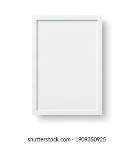 Blank white frame realistic icon vector illustration