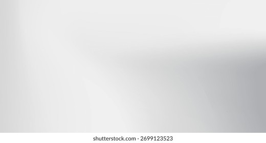 Blank white gradient background with product display. Elegant White backdrop or empty studio with room floor. 3D rendering concept