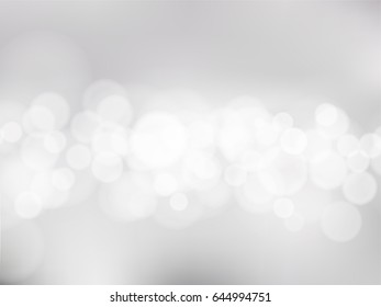 Blank white or grey bokeh background in vector illustration. Design for banner, poster, or card background.