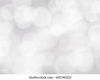 Blank white or grey bokeh background in vector illustration. Design for banner, poster, or card background.