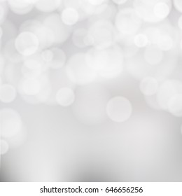 Blank white or grey bokeh background in vector illustration. Design for banner, poster, or card background.
