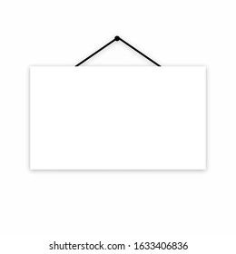 blank white hanging board white background vector illustration