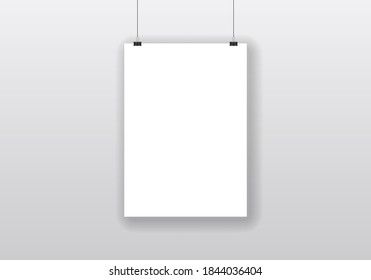 Blank White Hanging Frame Realistic Shadow Stock Vector (Royalty Free ...