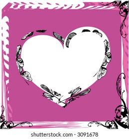 blank white heart pink frame