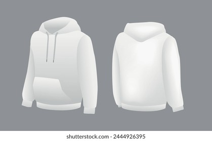 Leere weiße Hoodie-Vorlage. Langarm-Sweatshirts Vorlage mit Clipping Path, Gosh zum Drucken.