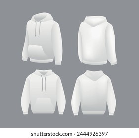 Leere weiße Hoodie-Vorlage. Langarm-Sweatshirts Vorlage mit Clipping Path, Gosh zum Drucken.