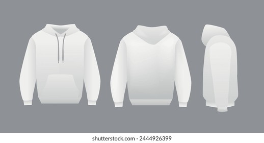 Leere weiße Hoodie-Vorlage. Langarm-Sweatshirts Vorlage mit Clipping Path, Gosh zum Drucken.